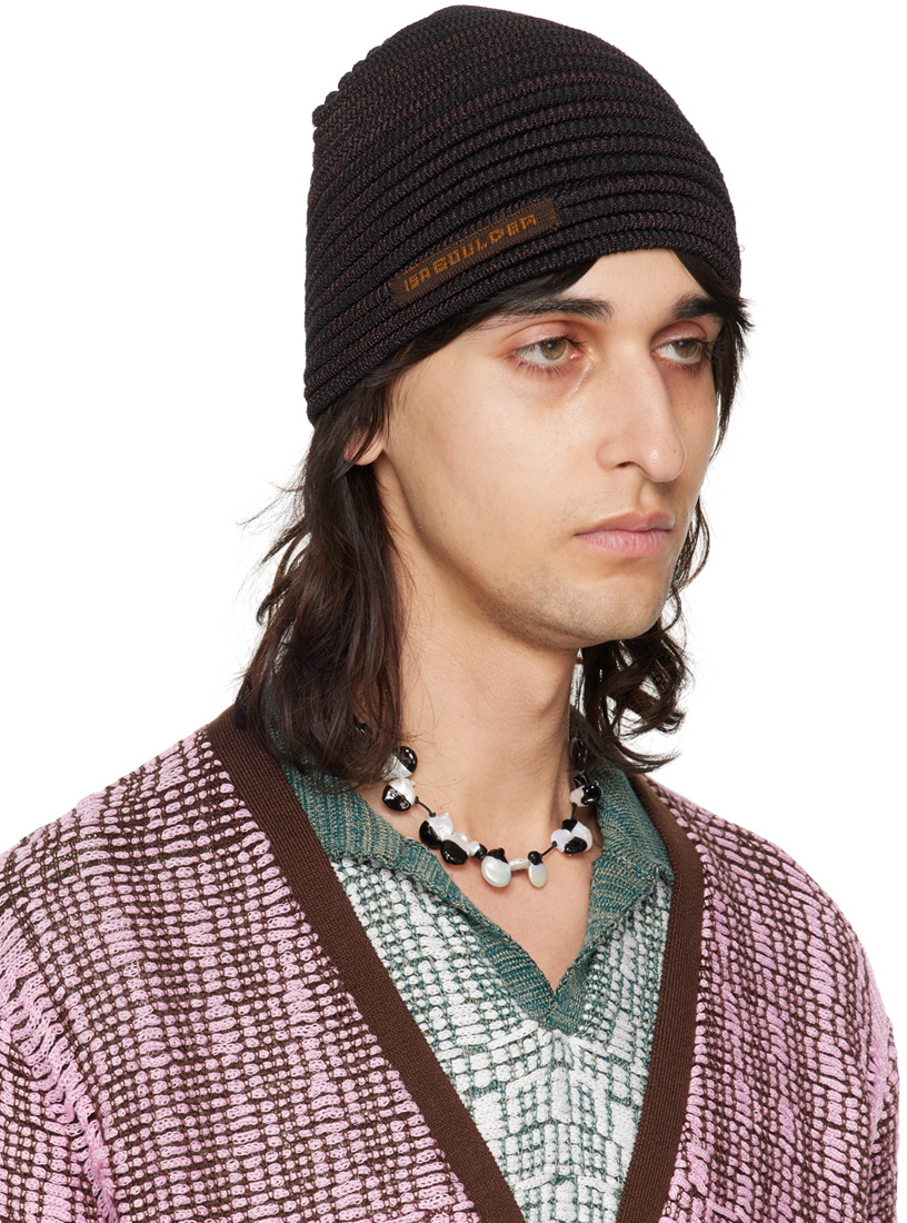 Isa Boulder SSENSE Exclusive Black & Brown Caterpillar Beanie