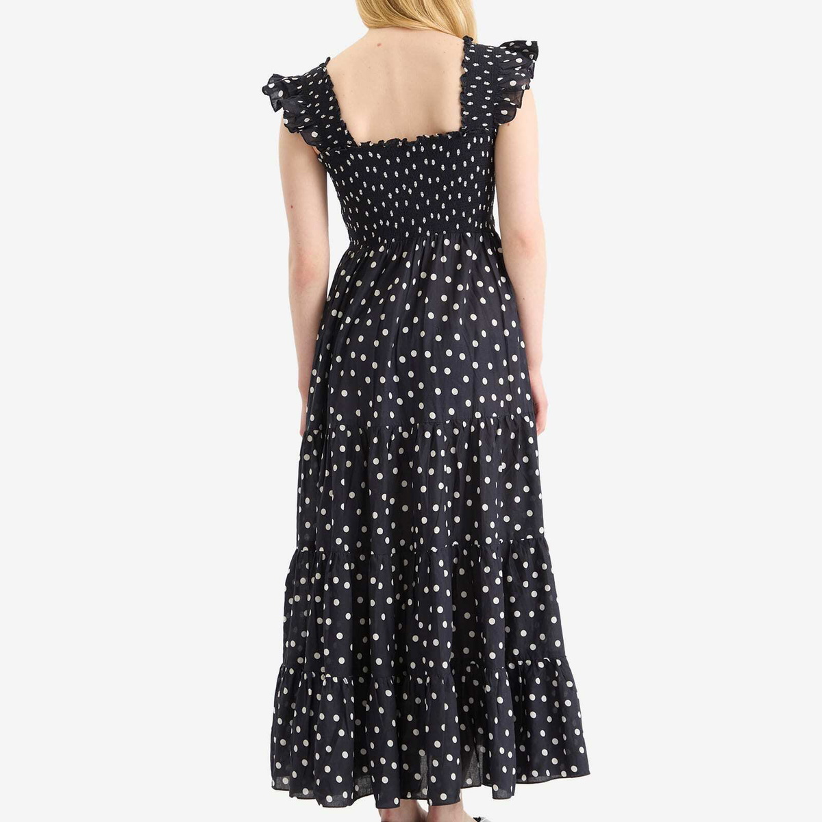 RIXO Women's Kendall Spot Midi Dress in Bohemia Spot Deep Navy