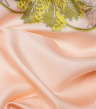 La DoubleJ Fringed printed silk twill scarf