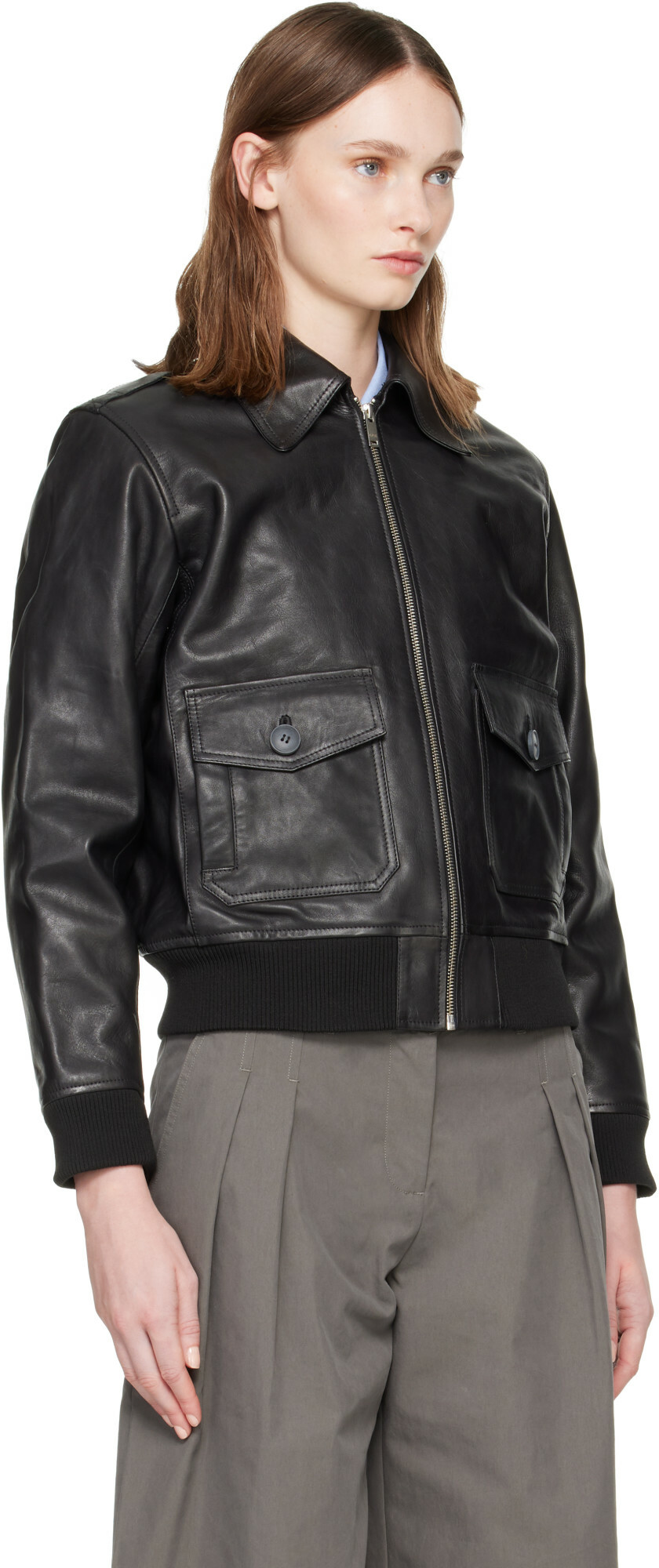A.P.C. Black Gael Leather Jacket