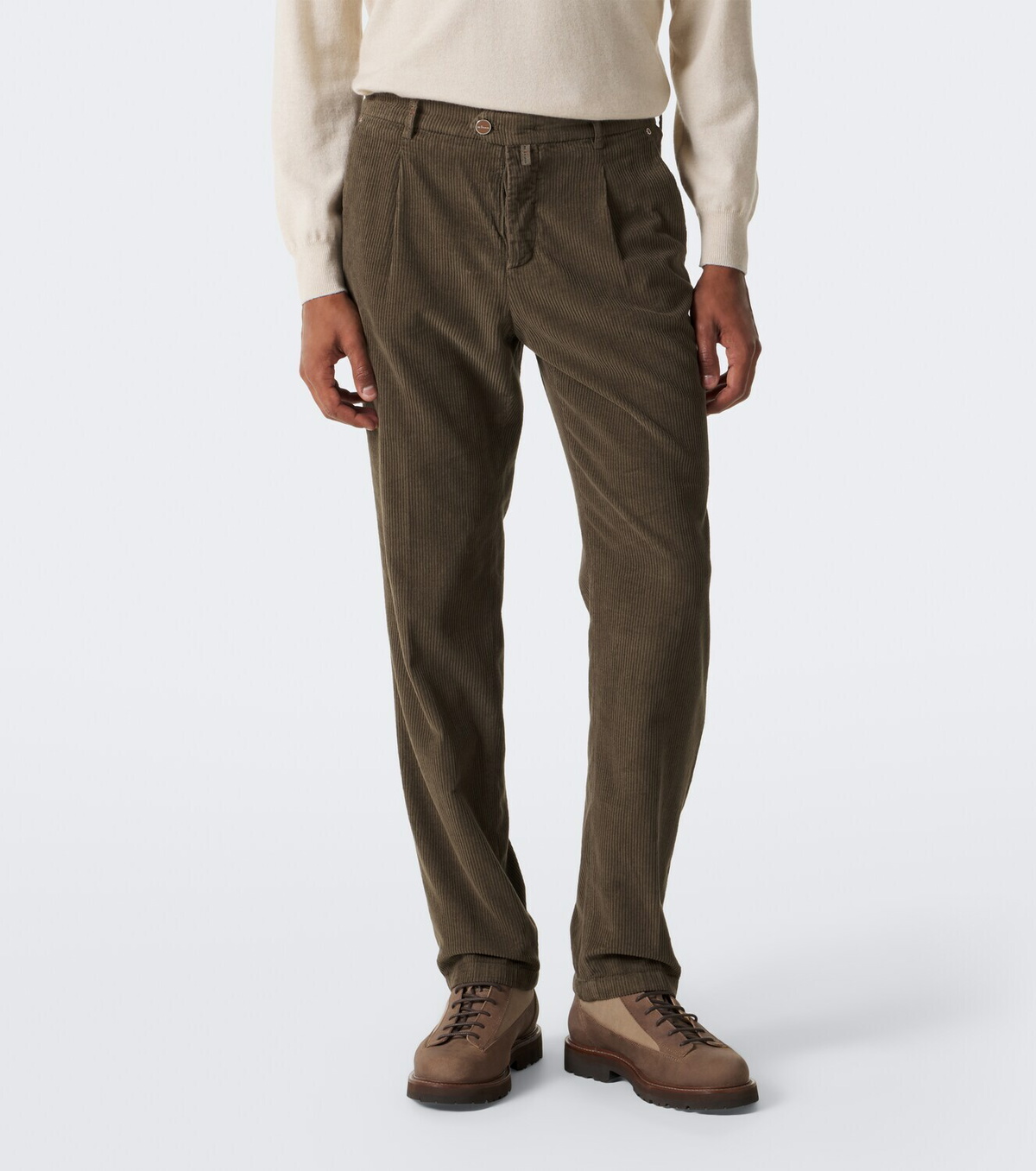 Kiton Cotton corduroy tapered pants