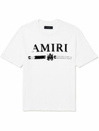 AMIRI - Logo-Flocked Cotton-Jersey T-Shirt - White