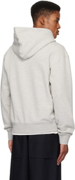 Jil Sander Gray Logo Patch Hoodie