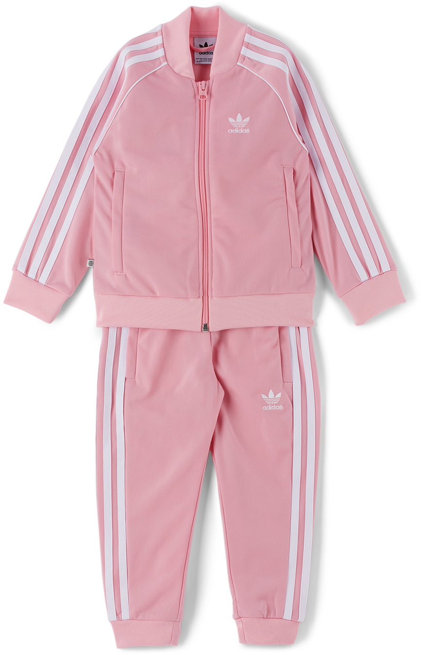 adidas Kids Kids Pink & White Adicolor SST Little Kids Track Suit adidas