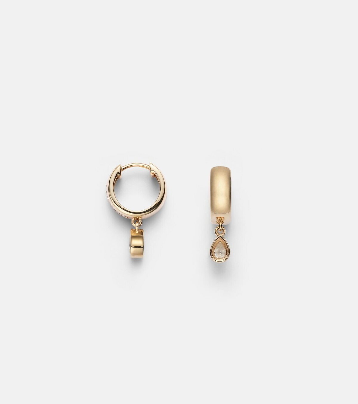 Roxanne First 14kt gold hoop earrings with diamonds