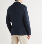 Brunello Cucinelli - Unstructured Silk and Cotton-Blend Piqué Blazer - Blue