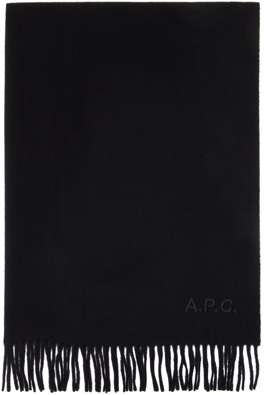 【関税&送料込】A.P.C. Alix Brodee Black Virgin Wool Scarf A.P.C. Alix Brodée black virgin wool scarf | TheDoubleF