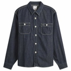 Visvim Men's Mud Wash Denim Shirt in Indigo