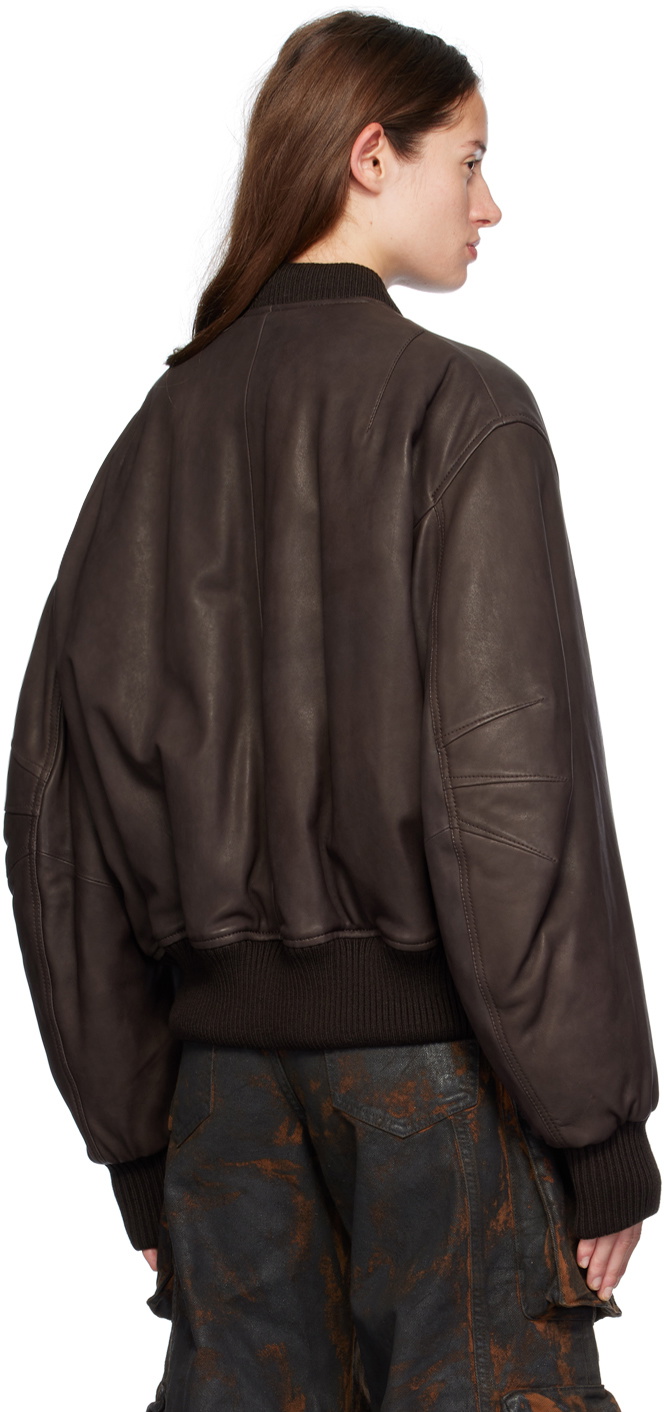 ジャケット THE ATTICO Woman Jacket Brown 250WCB00066DDC093AA 064 The Attico SSENSE Exclusive Brown Anja Leather Jacket The Attico