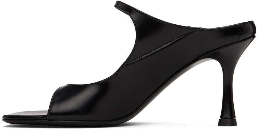 Teurn Studios Black Strappy Leather Heeled Sandals