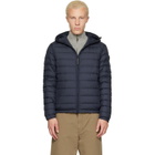 Moncler Navy Solienn Hooded Short Down Jacket