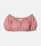 Faithfull Murcia checked cotton crop top