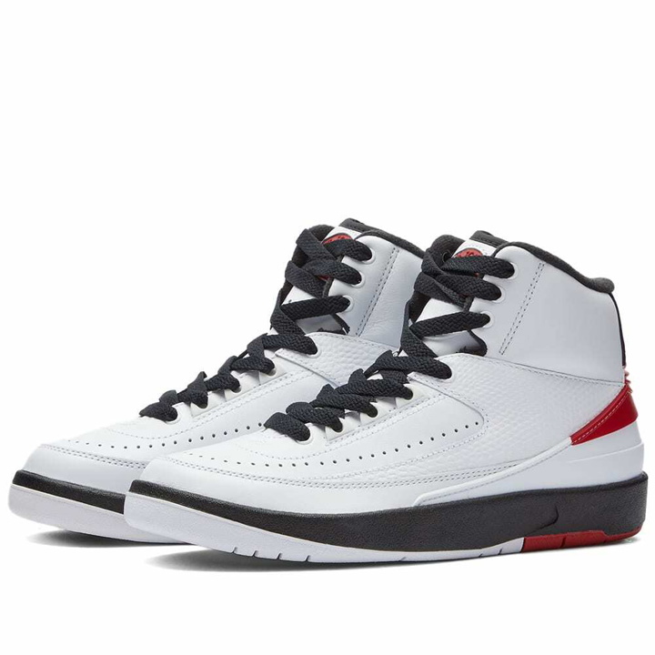 Photo: Air Jordan 2 Retro GS Sneakers in White/Varsity Red/Black