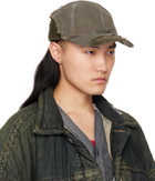 Maison MIHARA YASUHIRO Khaki Crushed Detail Cap