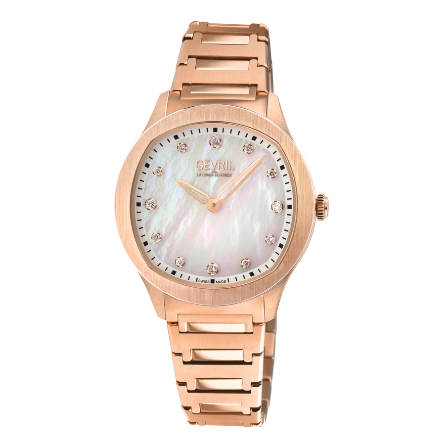 Gevril Morcote Diamond Mother of Pearl Dial Ladies Watch 10051B