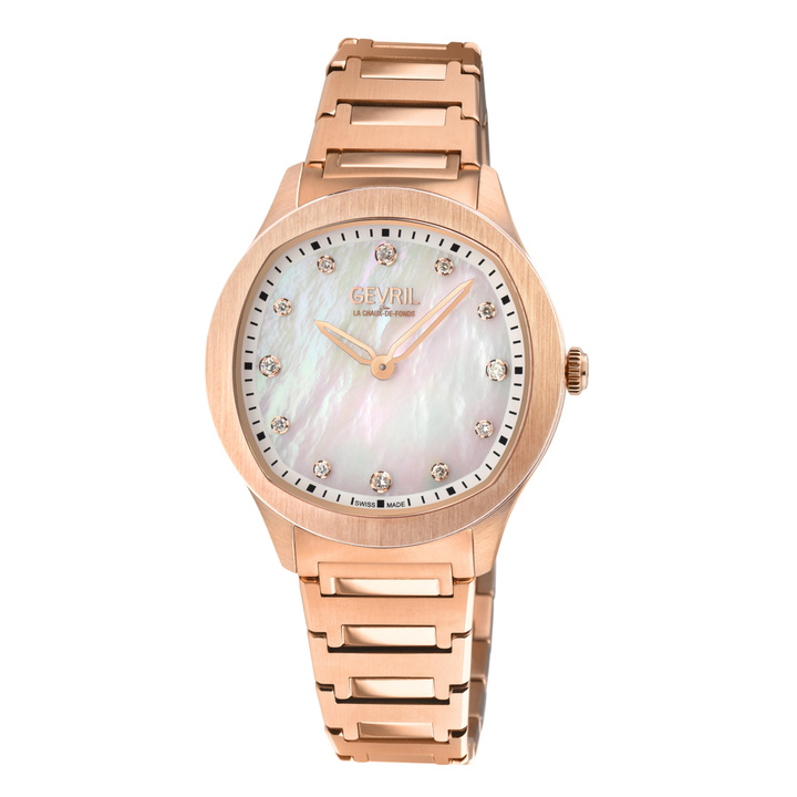 Photo: Gevril Morcote Diamond Mother of Pearl Dial Ladies Watch 10051B