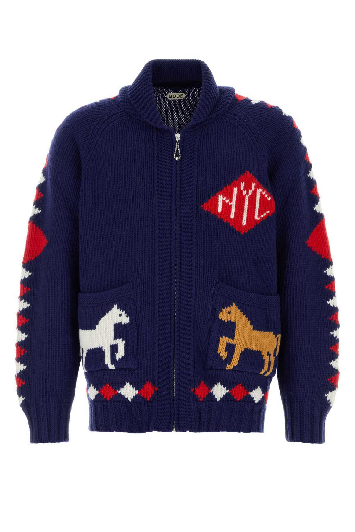 Bode Green & Orange Schenectady Sweater Bode