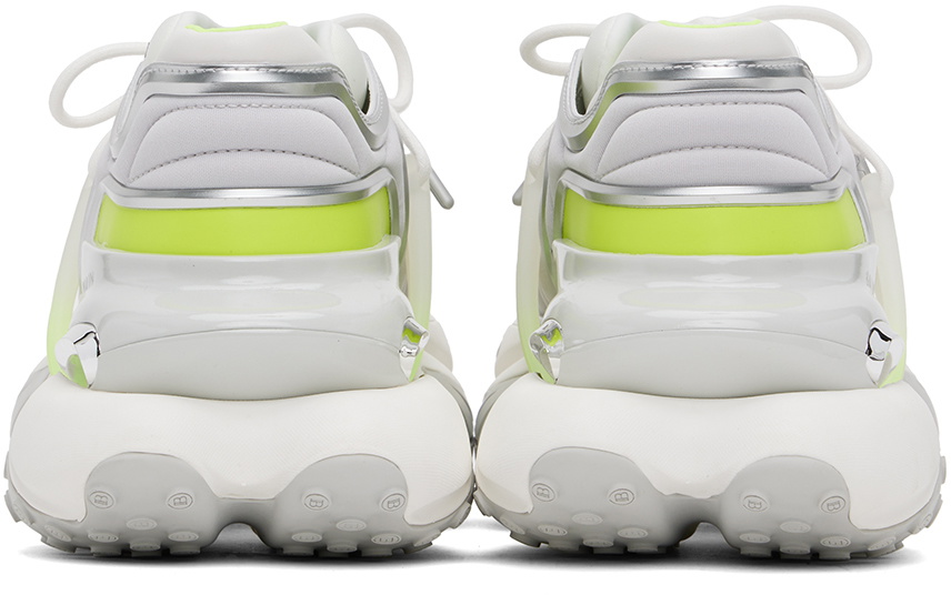 Balmain Gray & Yellow Unicorn Wave Sneakers Balmain