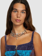 ALESSANDRA RICH - Chain Necklace W/ Spikes & Crystals