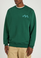DRÔLE DE Monsieur Le Sweatshirt Plateau Embroidered Cotton Sweatshirt Dark Green
