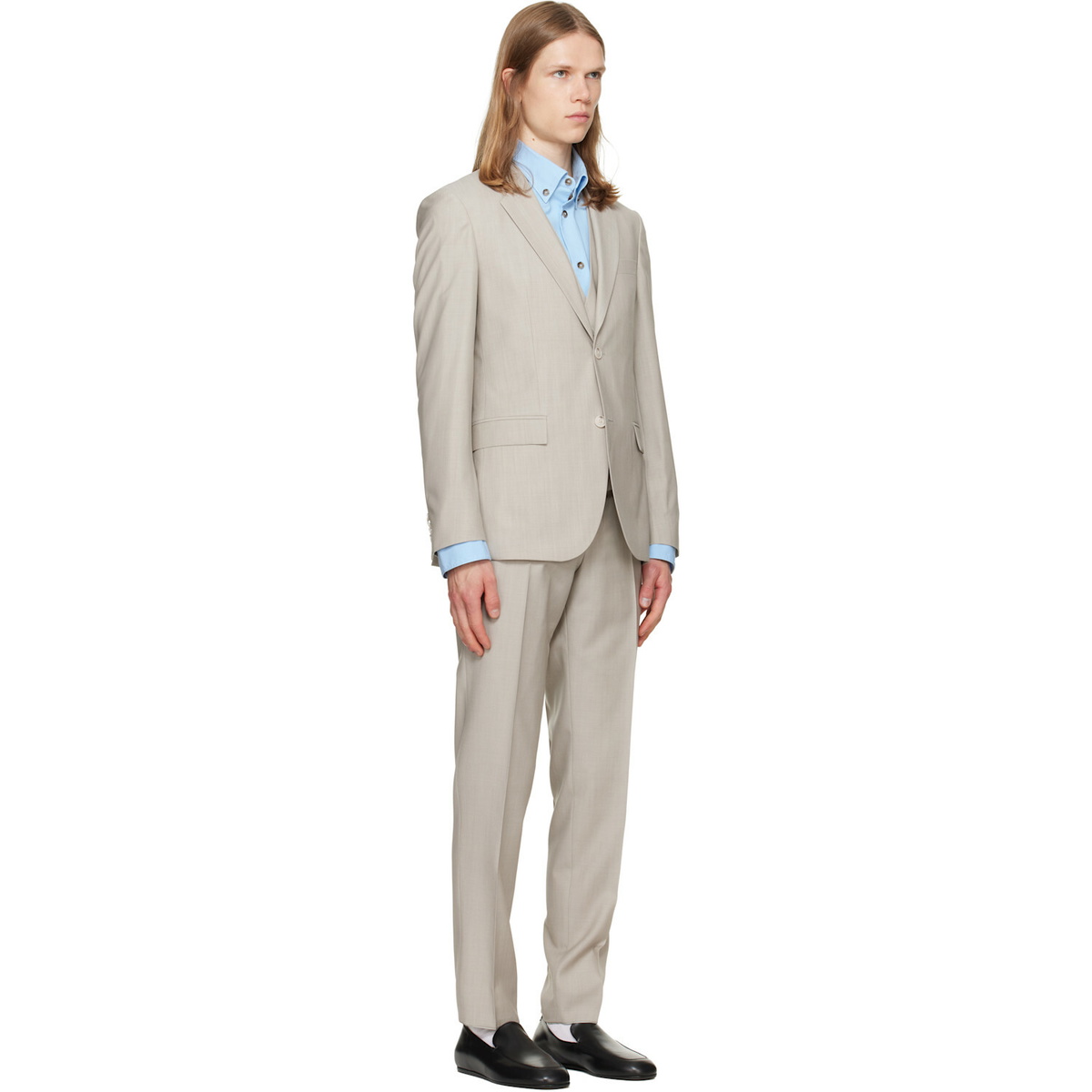 BOSS Gray Three-Piece Slim-Fit Suit