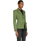 Pierre Balmain Khaki Classic Single-Button Blazer