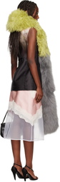 Marni Green & Gray Bicolor Lamb Fur Scarf