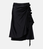 McQueen Gathered asymmetric midi skirt