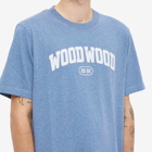 Wood Wood Men's Bobby Arch Logo T-Shirt in Blue Marl