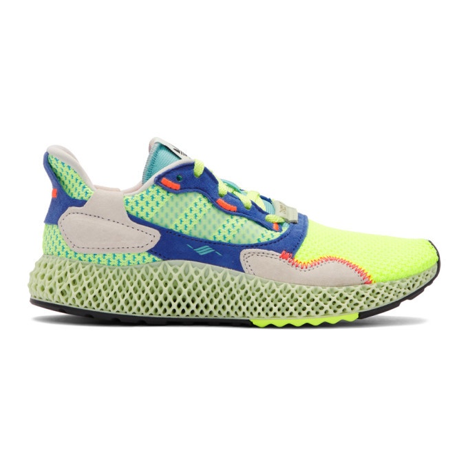 Photo: adidas Originals Yellow and Green ZX 4000 4D Sneakers