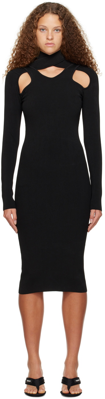 Coperni Black Layered Midi Dress Coperni Coperni Black Layered Midi Dress Coperni