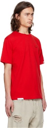 AAPE by A Bathing Ape Red Embroidered T-Shirt