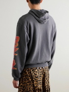 KAPITAL - Buster Peckish Rainbowy Printed Cotton-Jersey Hoodie - Gray