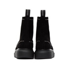 Alexander McQueen SSENSE Exclusive Black Suede Studded Hybrid Boots