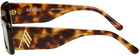 The Attico Tortoiseshell Linda Farrow Edition Mini Marfa Sunglasses