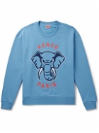 KENZO - Logo-Embroidered Cotton-Jersey Sweatshirt - Blue