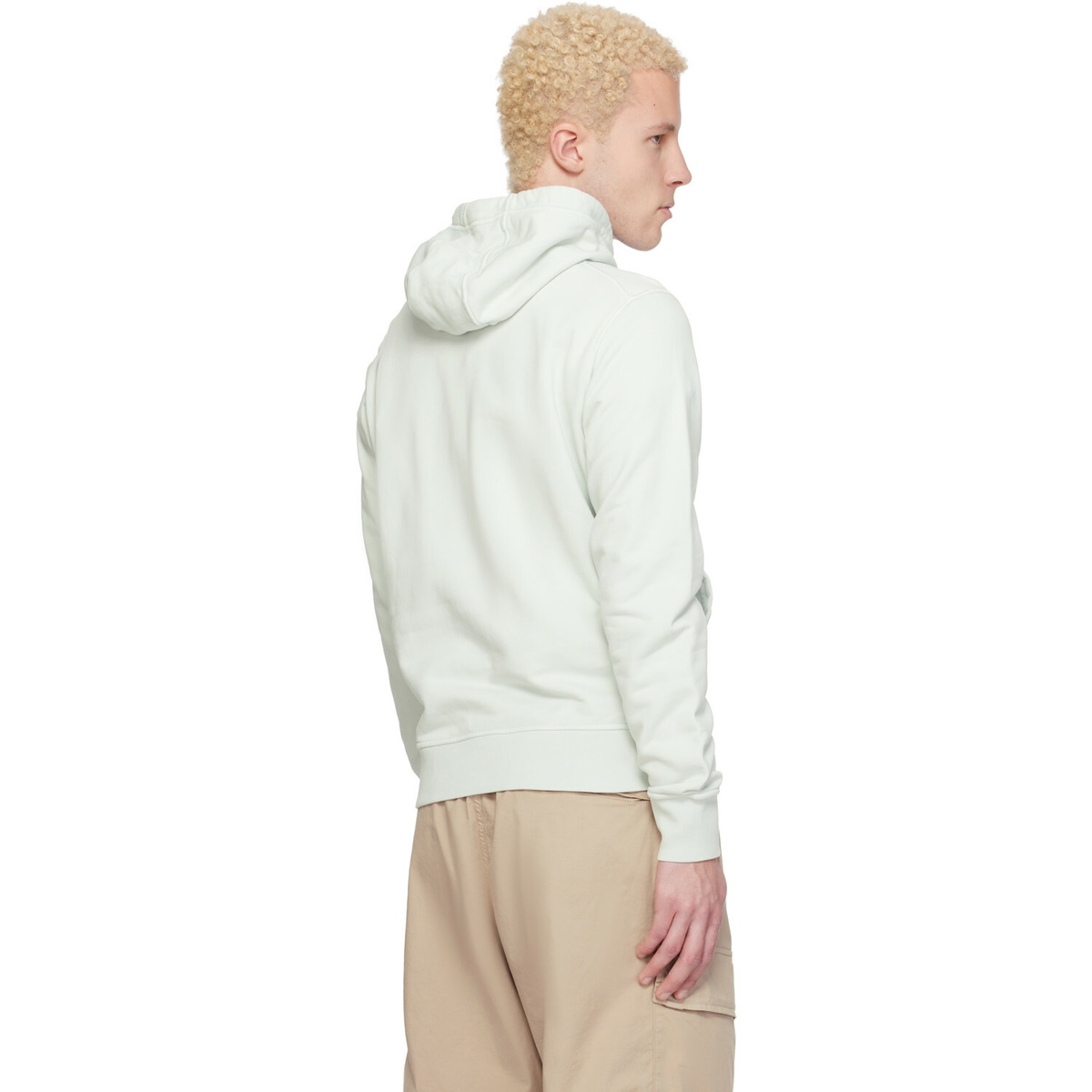 Stone Island Blue 6100062 Organic Cotton Fleece Hoodie