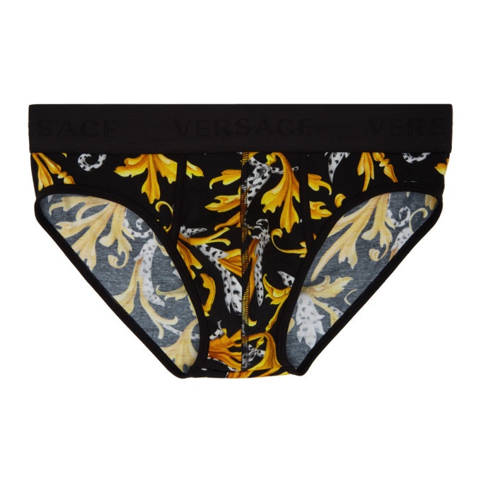 Photo: Versace Underwear Black and Gold Barocco Briefs