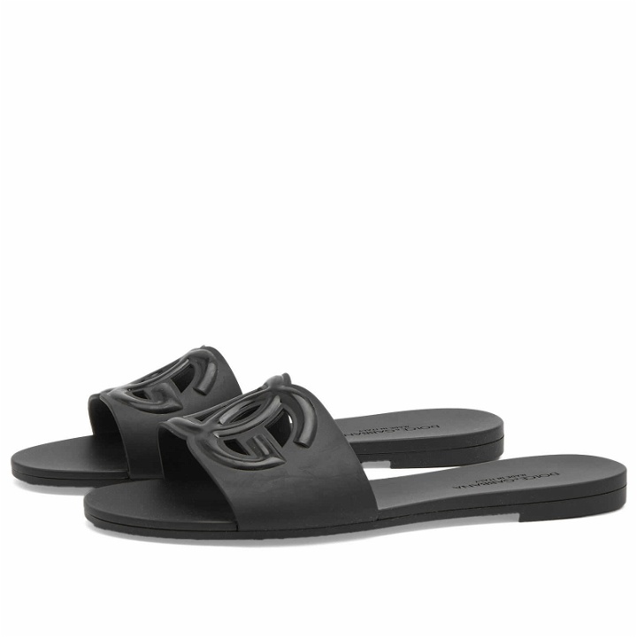 Photo: Dolce & Gabbana Women's Logo Sandals in Black