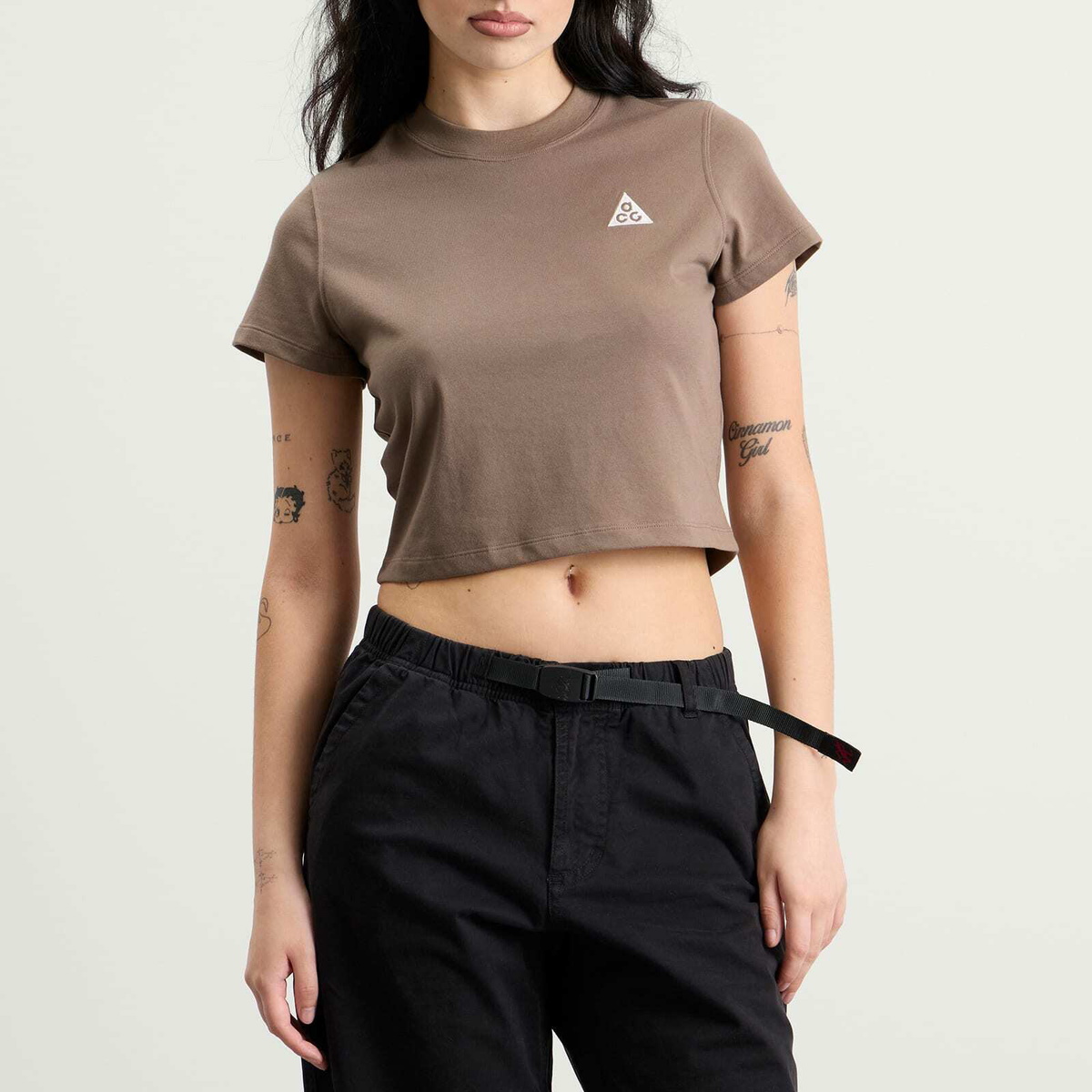 Nike Women's ACG Fitted T-Shirt in Mink Brown/Summit White