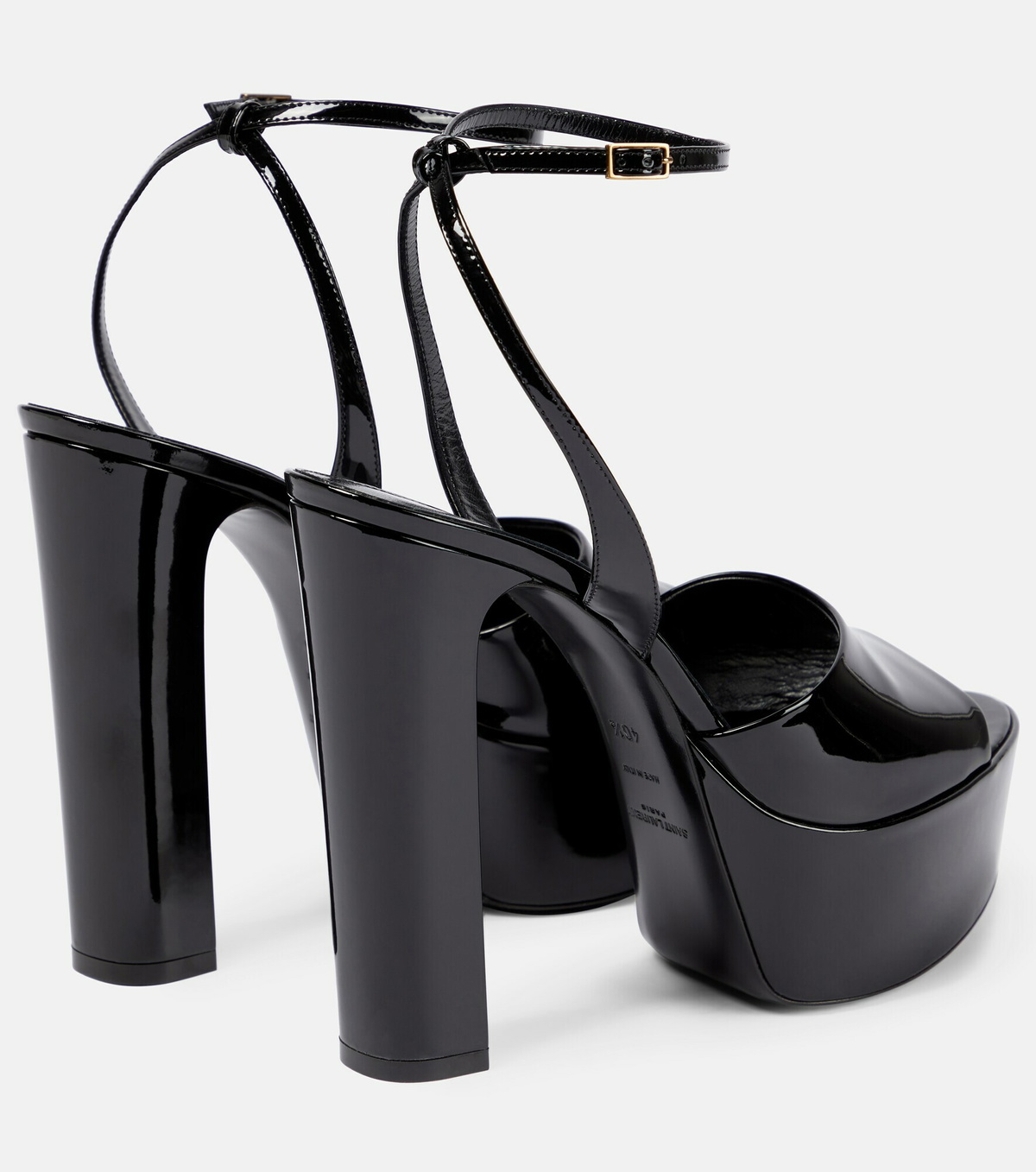 Saint Laurent - Jodie 145 patent leather platform sandals