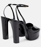 Saint Laurent - Jodie 145 patent leather platform sandals