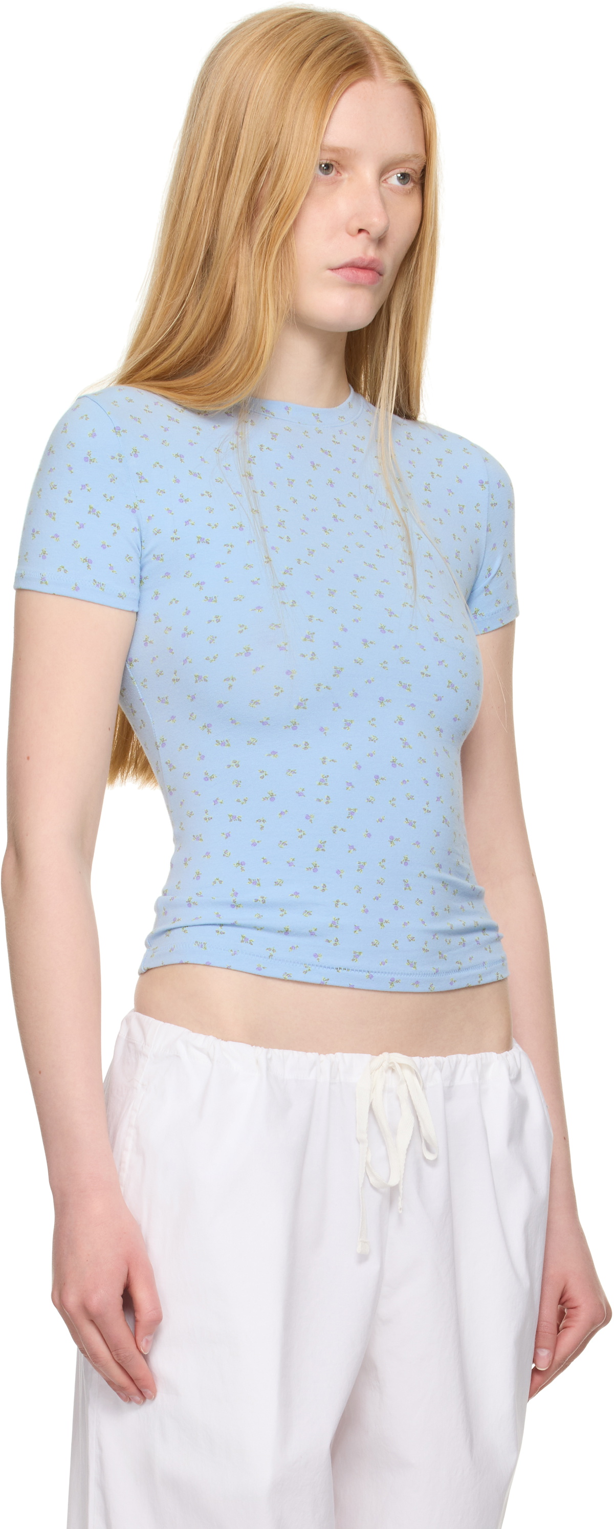 SKIMS Blue Cotton Jersey T-shirt SKIMS