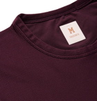 Tracksmith - Van Cortlandt Striped Stretch-Mesh T-Shirt - Burgundy