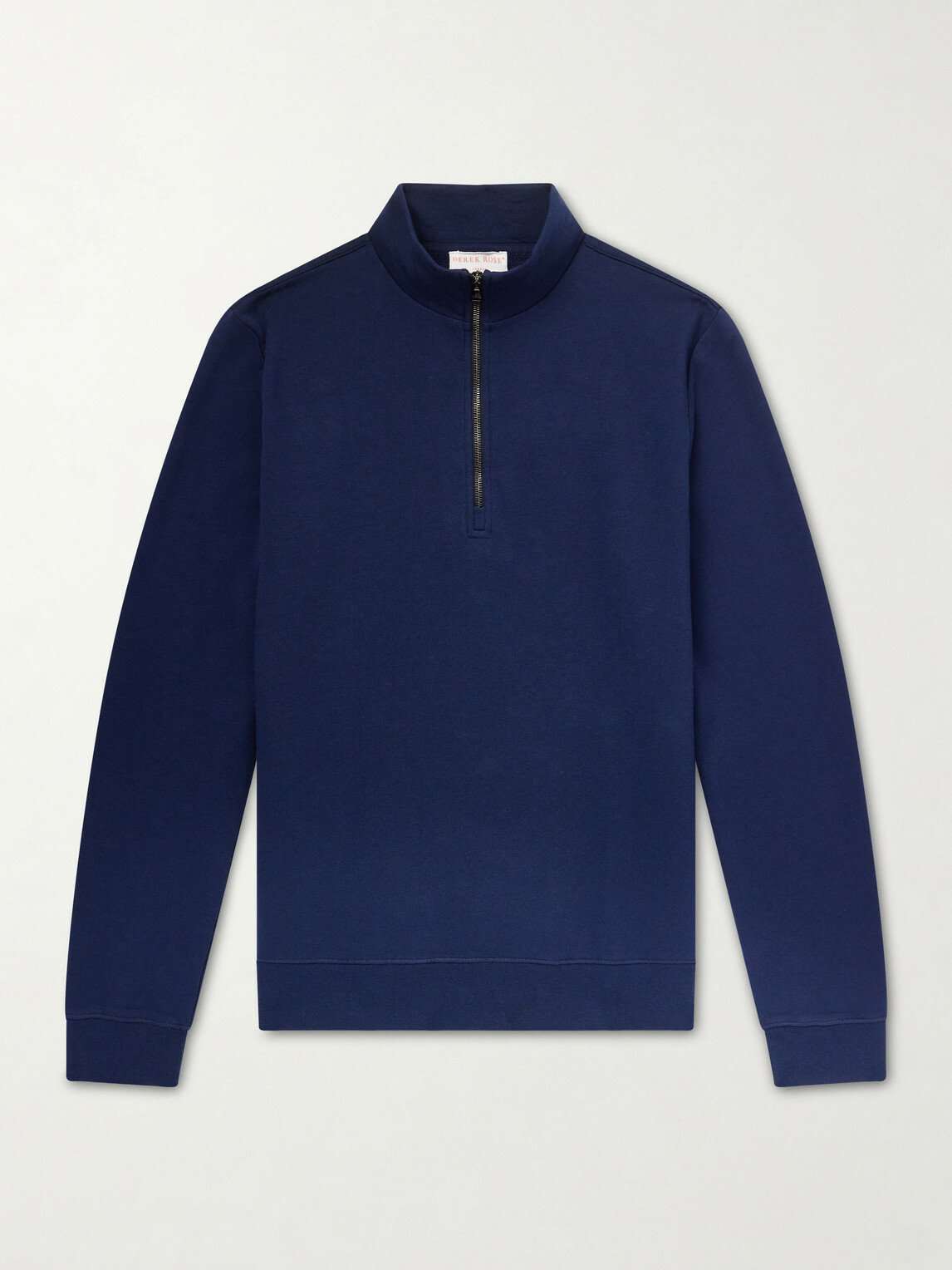 Derek Rose - Quinn Cotton and Modal-Blend Jersey Half-Zip Sweatshirt - Blue