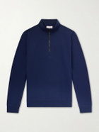 Derek Rose - Quinn Cotton and Modal-Blend Jersey Half-Zip Sweatshirt - Blue