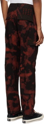 Ksubi Black & Red Fugitive Slowburn Cargo Pants