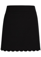 Chloe Scalloped Stretch-cotton Mini Skirt Black