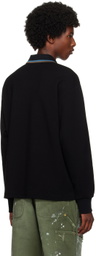 kolor Black Striped Collar Polo