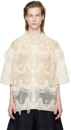 Simone Rocha Off-White Embroidered Shirt